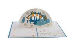 3D Pop-up-Karte Winterlandschaft blau Frohe Weihnachten