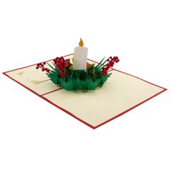 Carte 3D Pop-up Bougie rouge