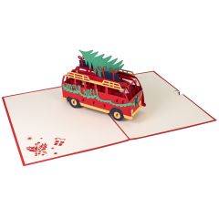 Carte 3D Pop-up bus VW Noël Joyeux Noël