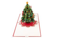 3D Pop-up-Karte Weihnachtsbaum rot