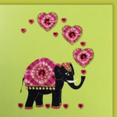 **Handpainted Jaab-Karte Elephant Heart Batik ass. in versch. Farben