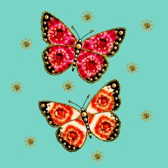 Carte peinte Batik Butterfly assorties dans différentes couleurs