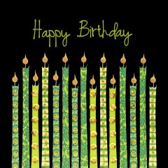 Carte peinte Batik Birthday Candles assorties dans différentes couleurs