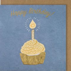 Organic Paper Card Cupcake Happy Birthday
