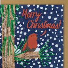 Organic Paper Card Rouge-gorge Merry Christmas