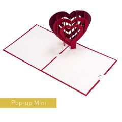 3D Pop-up-Karte Mini Herz rot