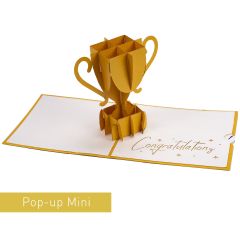 3D Pop-up-Karte Mini Pokal gold Congratulations