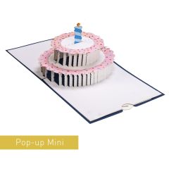 3D Pop-up-Karte Mini Birthday Cake blau