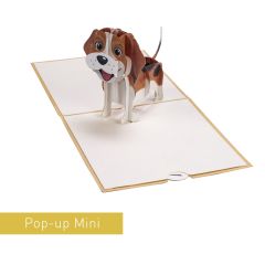 3D Pop-up-Karte Mini Hund braun
