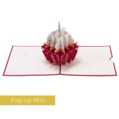 3D Pop-up-Karte Mini Cupcake rot