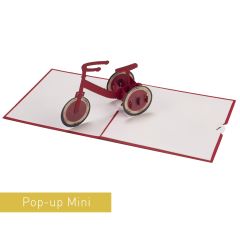 3D Pop-up-Karte Mini Dreirad rot