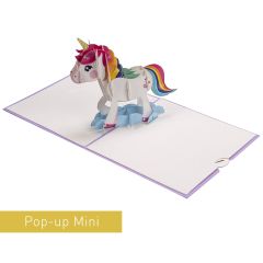3D Pop-up-Karte Mini Einhorn lila