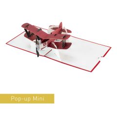 3D Pop-up-Karte Mini Doppeldecker rot