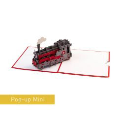 3D Pop-up Karte Mini Lokomotive rot