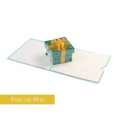 3D Pop-up Karte Mini Geschenk blau