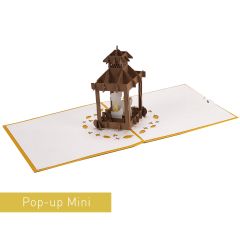 3D Pop-up-Karte Mini Laterne gold