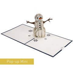 3D Pop-up-Karte Mini Schneemann blau