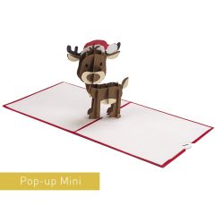 3D Pop-up-Karte Mini Rentier rot