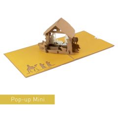3D Pop-up-Karte Mini Krippe braun