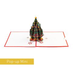 3D Pop-up Karte Mini Weihnachtsbaum rot