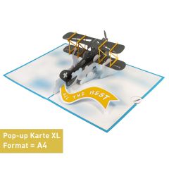 3D Pop-up-Karte XL Doppeldecker all the best