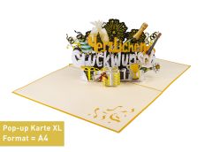 3D Pop-up-Karte XL Herzlichen Glückwunsch schwarz gelb