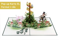 3D Pop-up-Karte XL Kleeblatt Alles Gute-diverse Sprachen