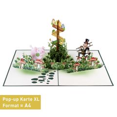 3D Pop-up-Karte XL Kleeblatt Alles Gute-diverse Sprachen