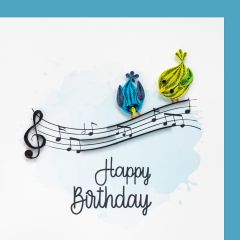 ACTION **Carte Quilling Oiseaux sur une ligne de notes de musique