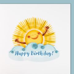 Carte Quilling Soleil d'anniversaire Happy Birthday