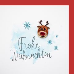 Quilling-Karte light Rentier Frohe Weihnachten