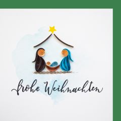 Quilling-Karte light Krippe Frohe Weihnachten