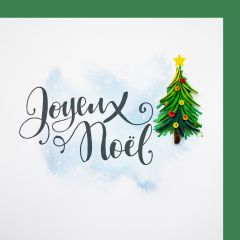 Quilling-Karte light Tannenbaum Joyeux Noel 