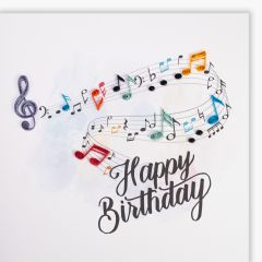 Quilling-Karte Premium Notenlinie Happy Birthday
