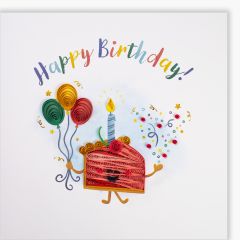 Quilling-Karte Premium Geburtstagskuchen Happy Birthday