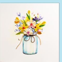 Quilling-Karte Premium Blumenstrauss in Vase
