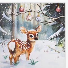 Quilling-Karte Premium Reh im Weihnachtswald
