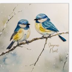 Quilling-Karte Premium Blaumeise Joyeux Noël
