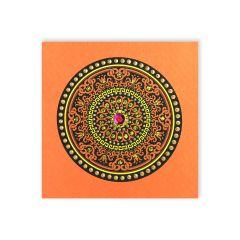 **Handpainted Jaab-Karte klein Oriental Circle ass. in versch. Farben