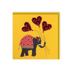 **Handpainted Jaab-Karte klein Elephant Balloons ass. in versch. Farben