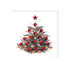 **Handpainted Jaab-Karte klein Weihnachtsbaum silber