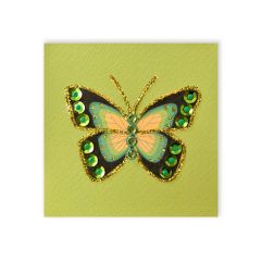 **Handpainted Jaab-Karte klein Schmetterling ass. in versch. Farben