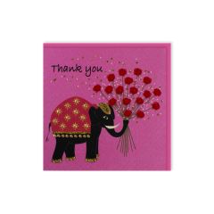 **Handpainted Jaab-Karte klein Thank you Elephant ass. in versch. Farben