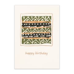 Tea Bag-Karte schwarz -grüne Linien Happy Birthday