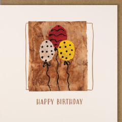 Tea Bag-Karte quadratisch Ballone Happy Birthday