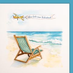 Quilling-Karte Liegestuhl am Strand Alles Gute zur Pensionierung