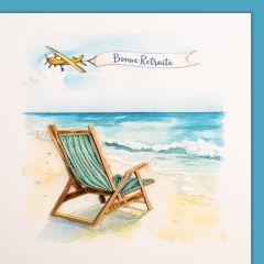Quilling-Karte Liegestuhl am Strand Bonne Retraite