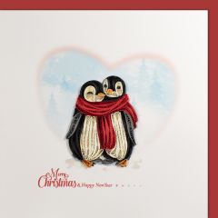 Quilling-Karte Zwei Pinguine Merry Christmas