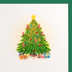 Quilling-Karte Weihnachtsbaum mit Päckli