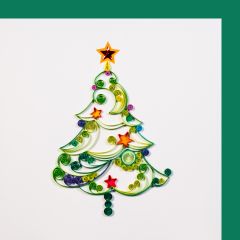 Quilling-Karte Weihnachtsbaum mit Sternen